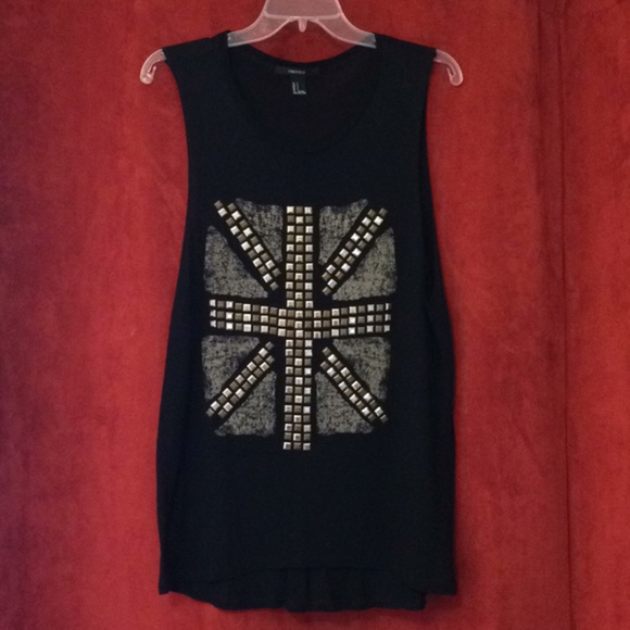 Forever 21 Union Jack Muscle Tee nwot - Picture 6 of 6